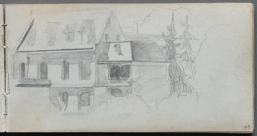 Sketchbook, page 49: Architechural Study by Ernest Meissonier