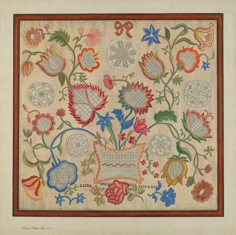 Embroidered Sampler by Vincent P. Rosel