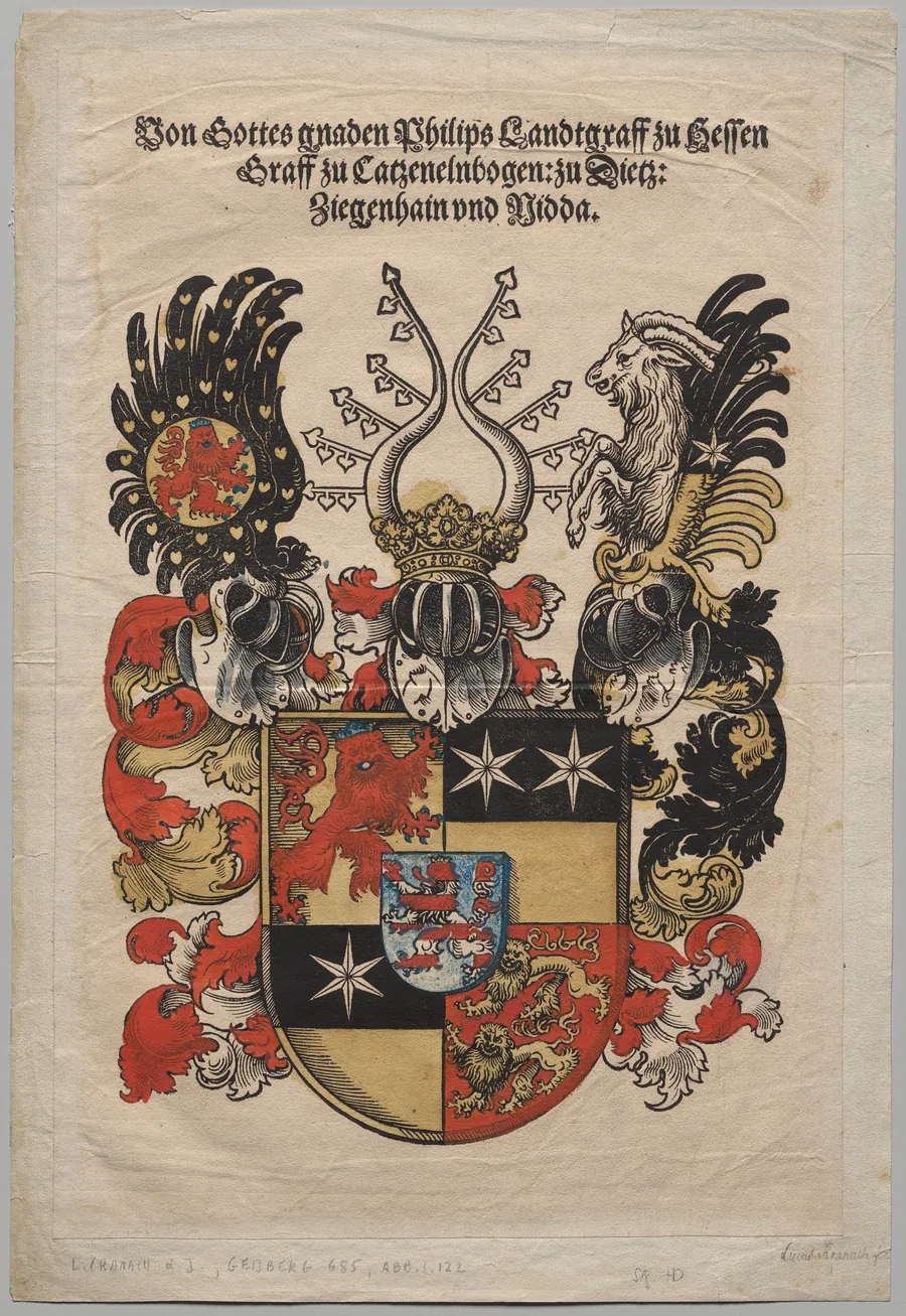 Coat of Arms of Philip, Landgrave of Hesse by Lucas Cranach