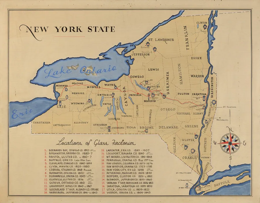 Map of New York State by American 20th Century