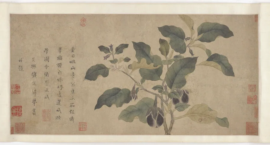 Eggplant by Traditionally attributed to Qian Xuan 錢選 (late 13th century)