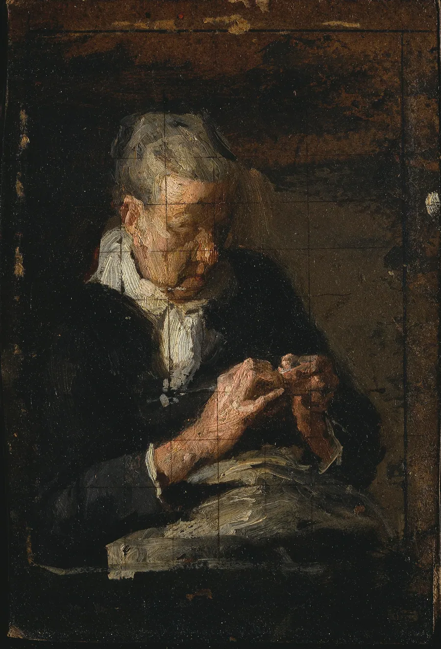 Woman Knitting by Thomas Eakins, American, b. Philadelphia, Pennsylvania, 1844–1916