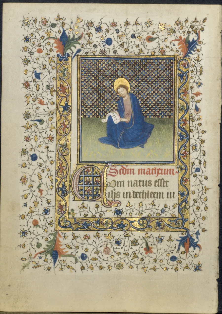 Leaf from a Book of Hours: St. Matthew by Limbourg Brothers