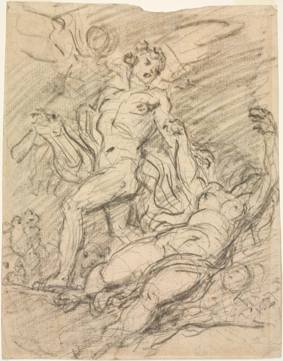 Orpheus and Eurydice (recto) by Jean-Honoré Fragonard