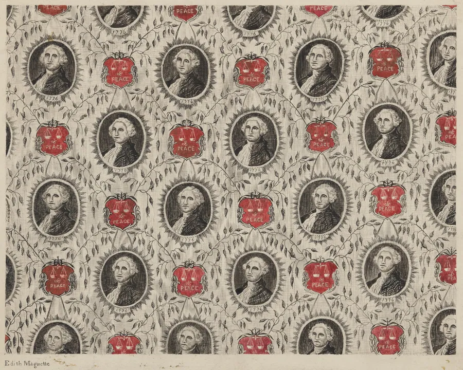 Chintz with Portraits of George Washington by Edith Magnette