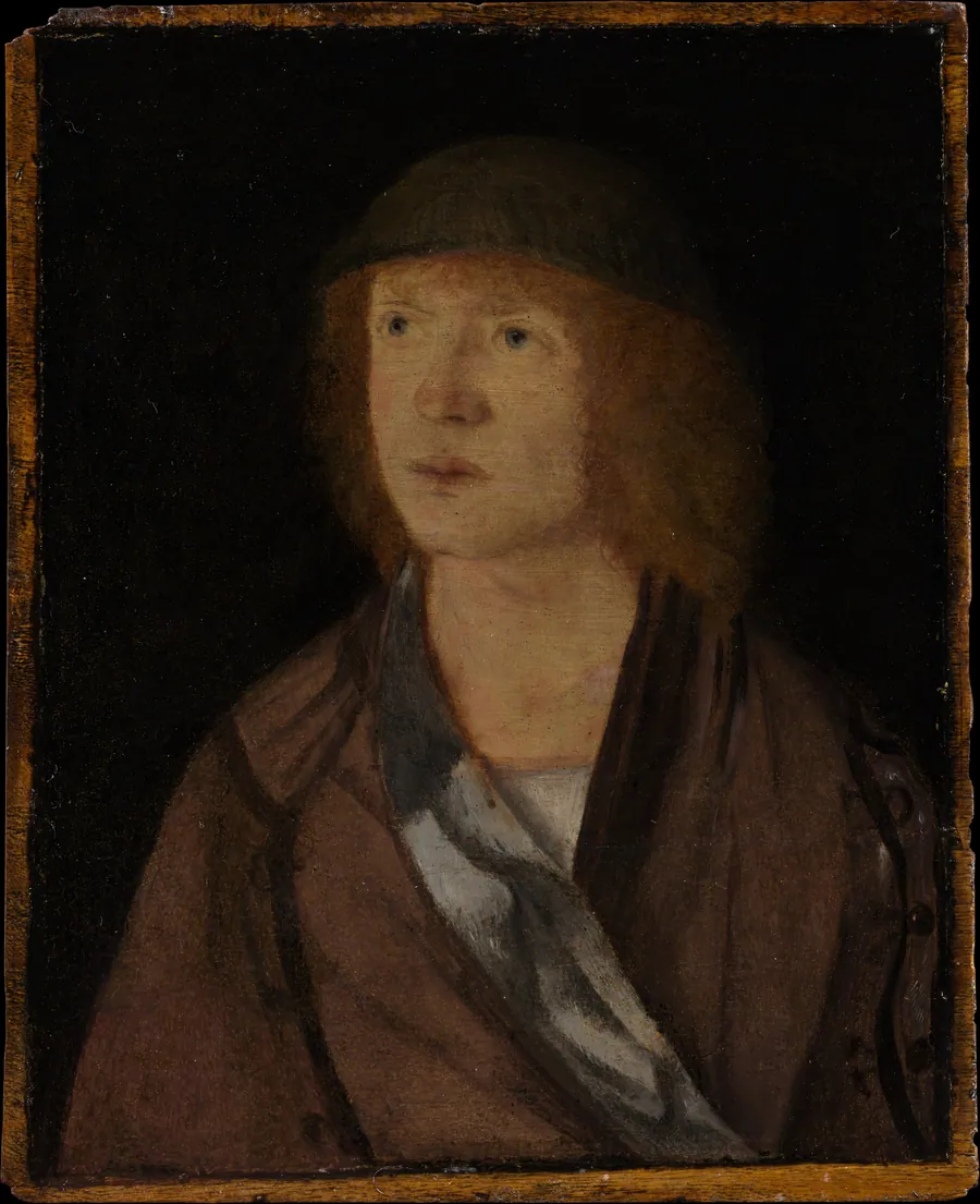 Portrait of a Young Man; (reverse) Girl Making a Garland by Hans Süss von Kulmbach