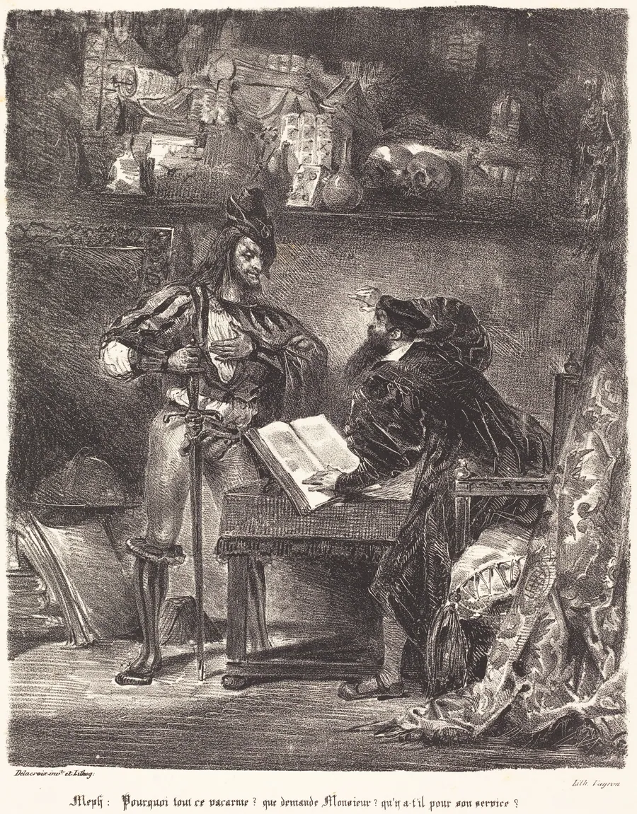 Mephisto Appears to Faust by Eugène Delacroix