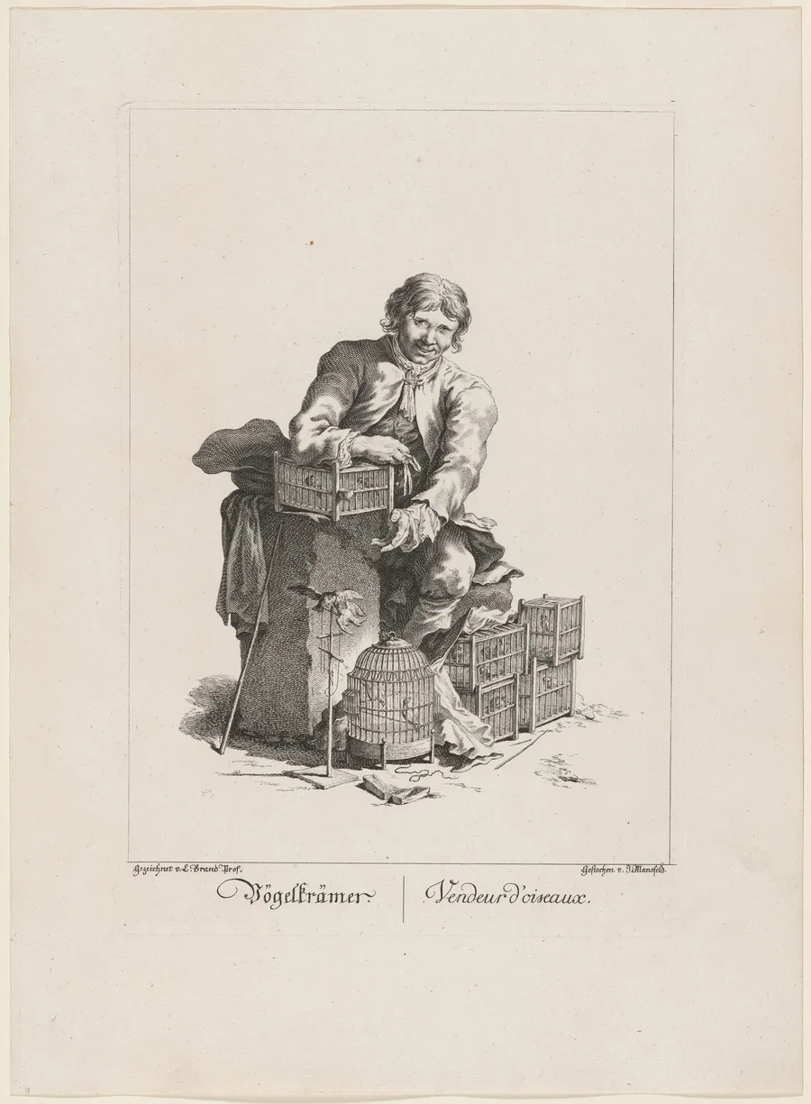 Vögelträmer (Bird Vendor) by Johann Georg Mansfeld