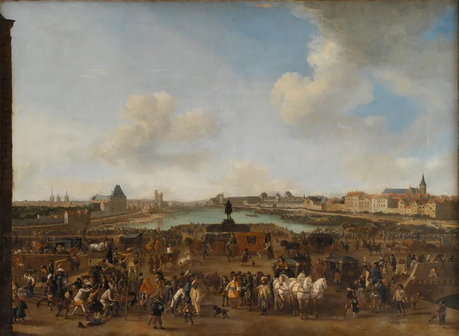 Prospekt af Paris set fra Place Dauphine by Pieter Wouwerman
