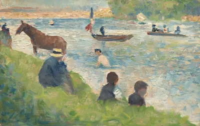 Horse and Boats (Study for "Bathers at Asnières")