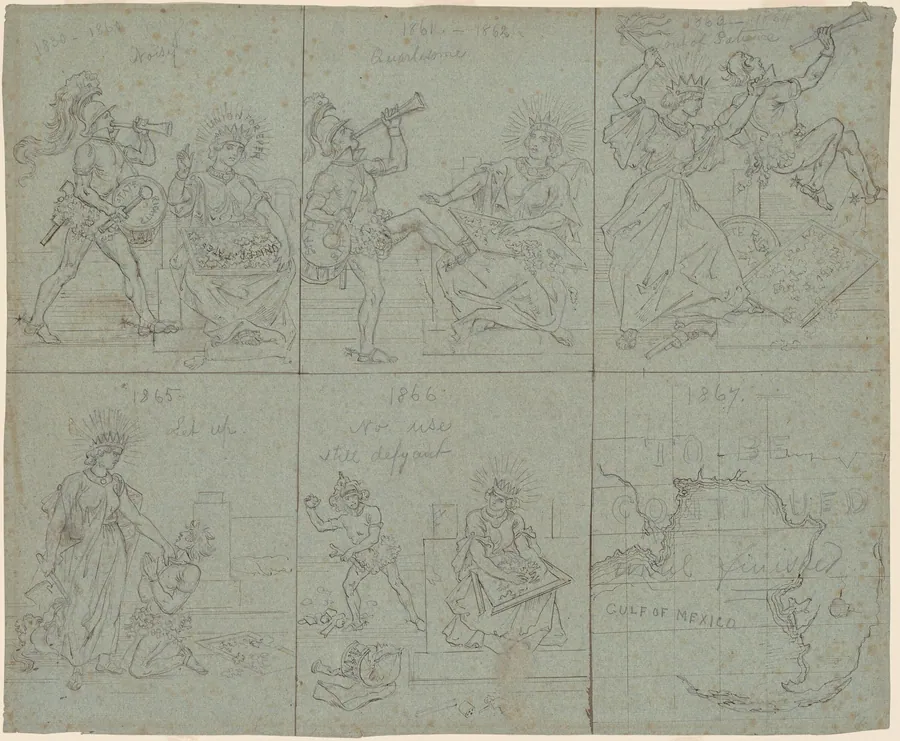 Political Cartoon of the American Civil War by Emanuel Gottlieb Leutze