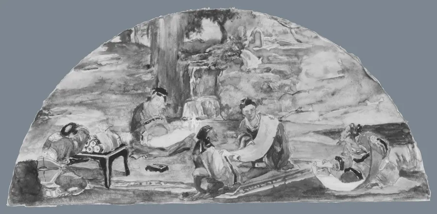 The Recording of Precedents: Confucius and His Pupils Collate and Transcribe Documents in Their Favorite Grove; Color Study for Mural, Supreme Court Room, Minnesota State Capitol, Saint Paul by John La Farge