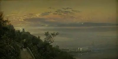 Udsigt fra højderne oven over Castellamare ved Napoli