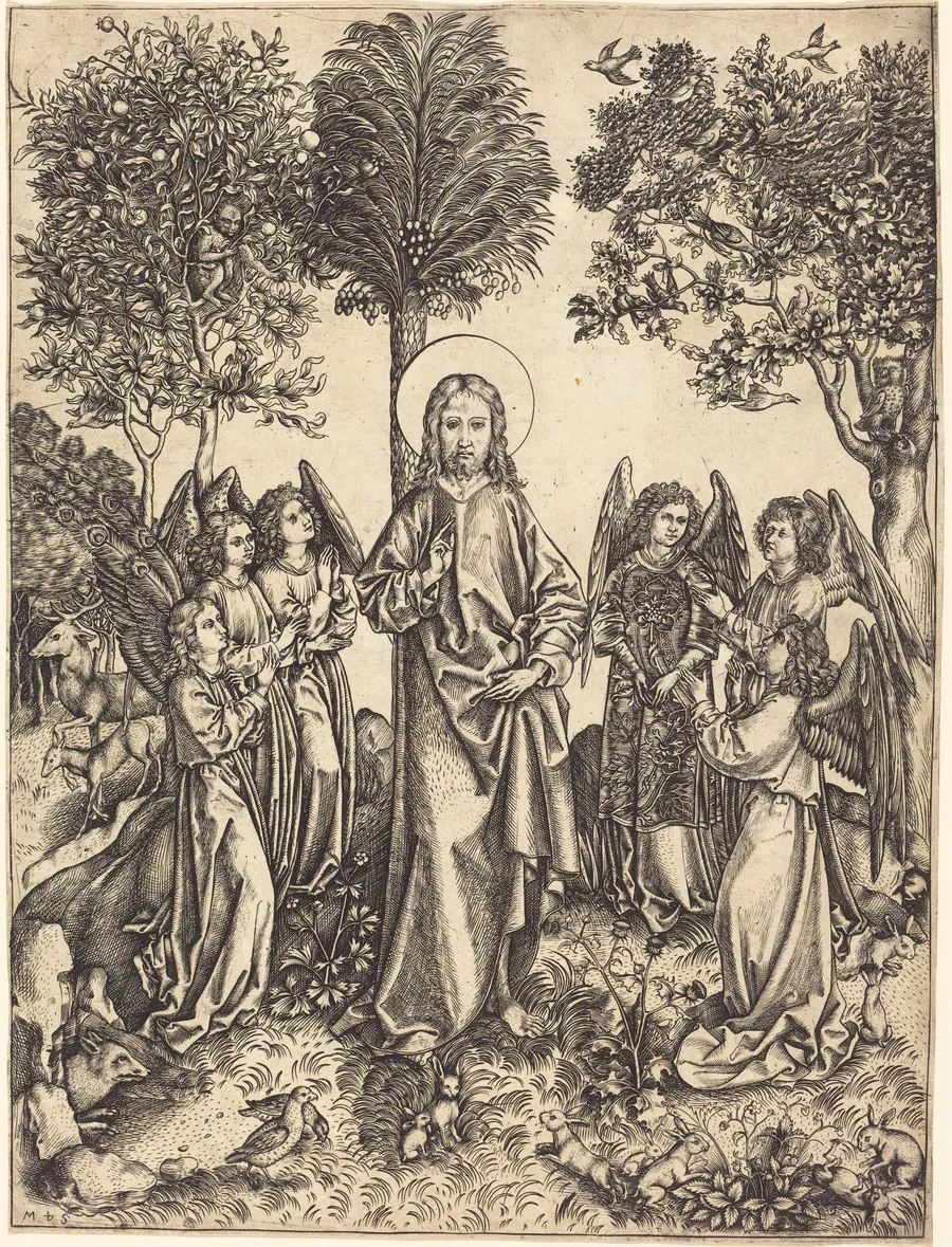 Christ in the Wilderness Served by Angels by Master i.e.
