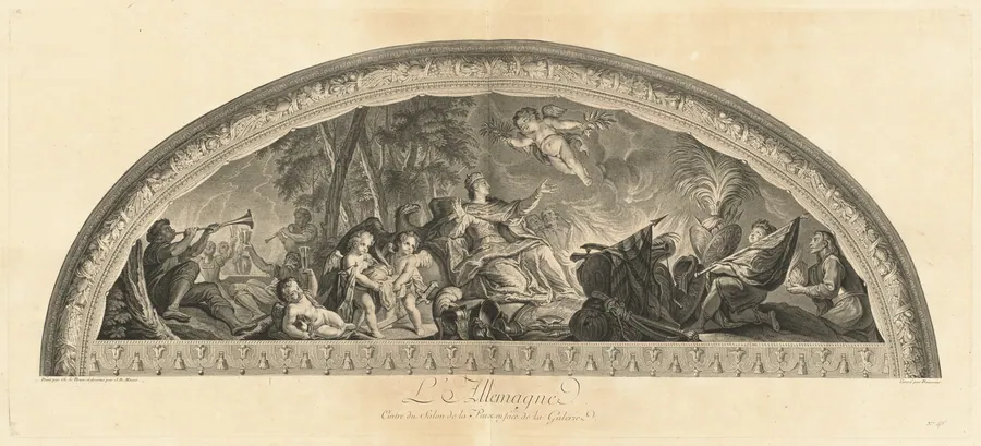 L'Allemagne Cintre du Salon de la Paix en face de la Galerie (Germany, Center of the Salon of Peace Opposite the Gallery) [pl. 46] by Jean-Baptiste Massé