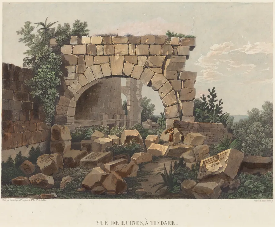 Vue de Ruines, à Tindare by Thales Fielding