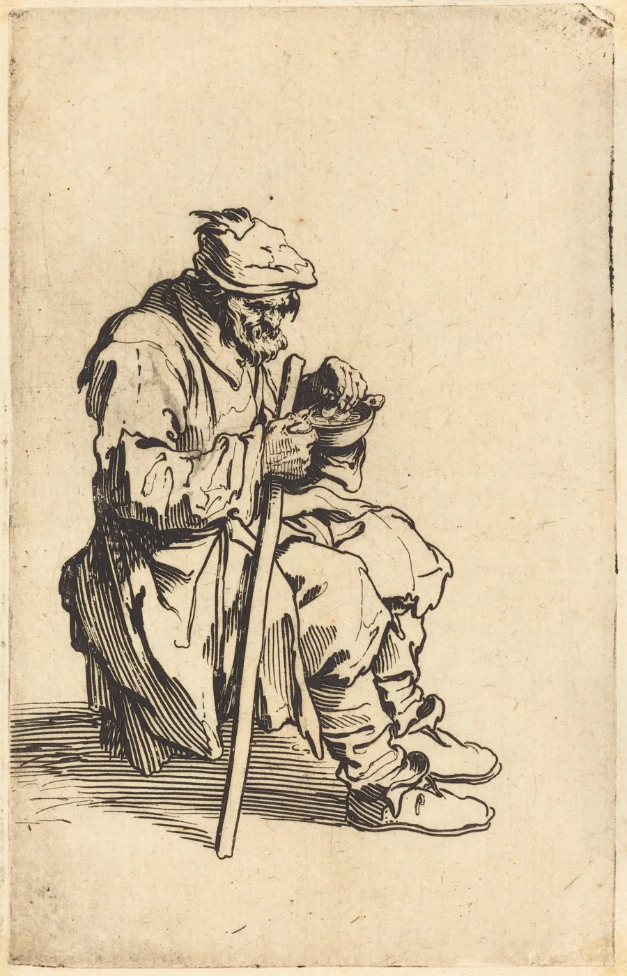 Beggar Eating by Jacques Callot