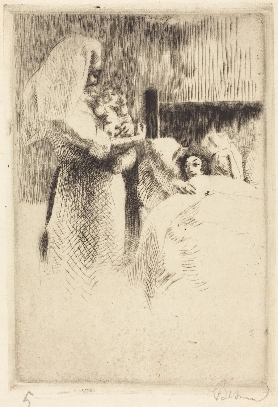 Birth Announcement for Anne-Élisabeth Besnard (Carte de naissance d'Anne-Élisabeth Besnard) by Albert Besnard