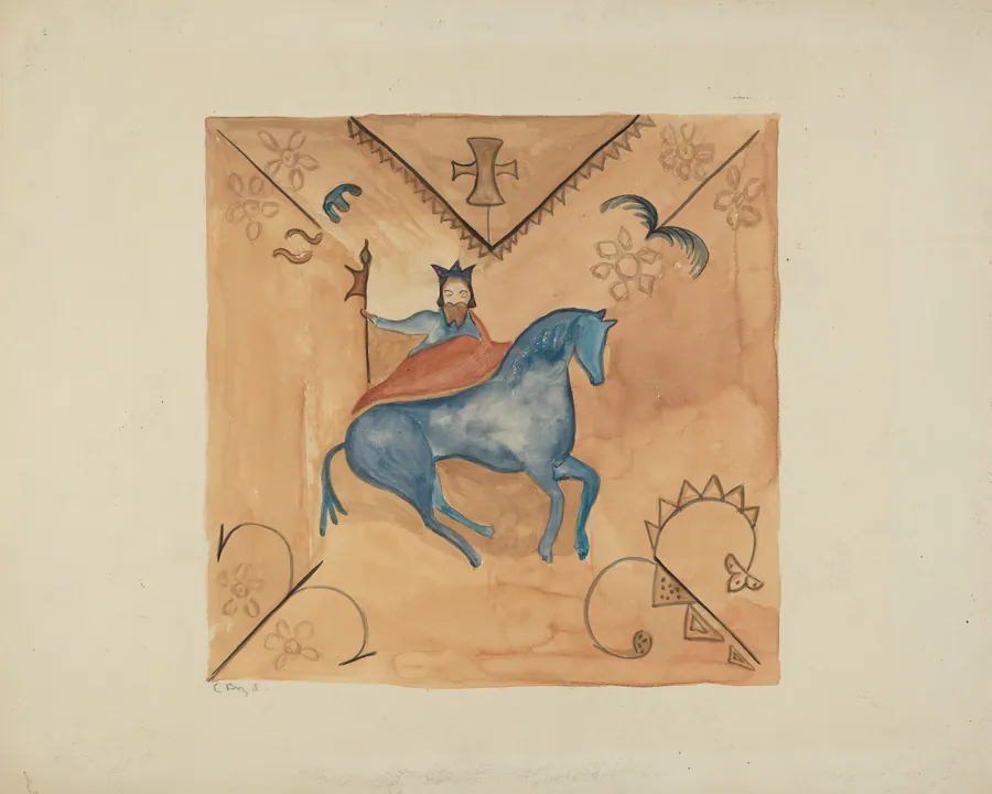 St. George (Painted on Deerskin) by E. Boyd