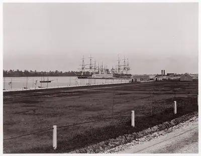Frigates "Santee" and "Constitution" off Naval Academy, Annapolis