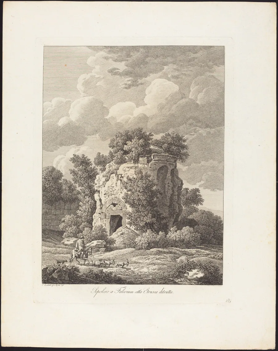 Sepolcro a Falerium città Etrusca ditrutta by Johann Christian Reinhart