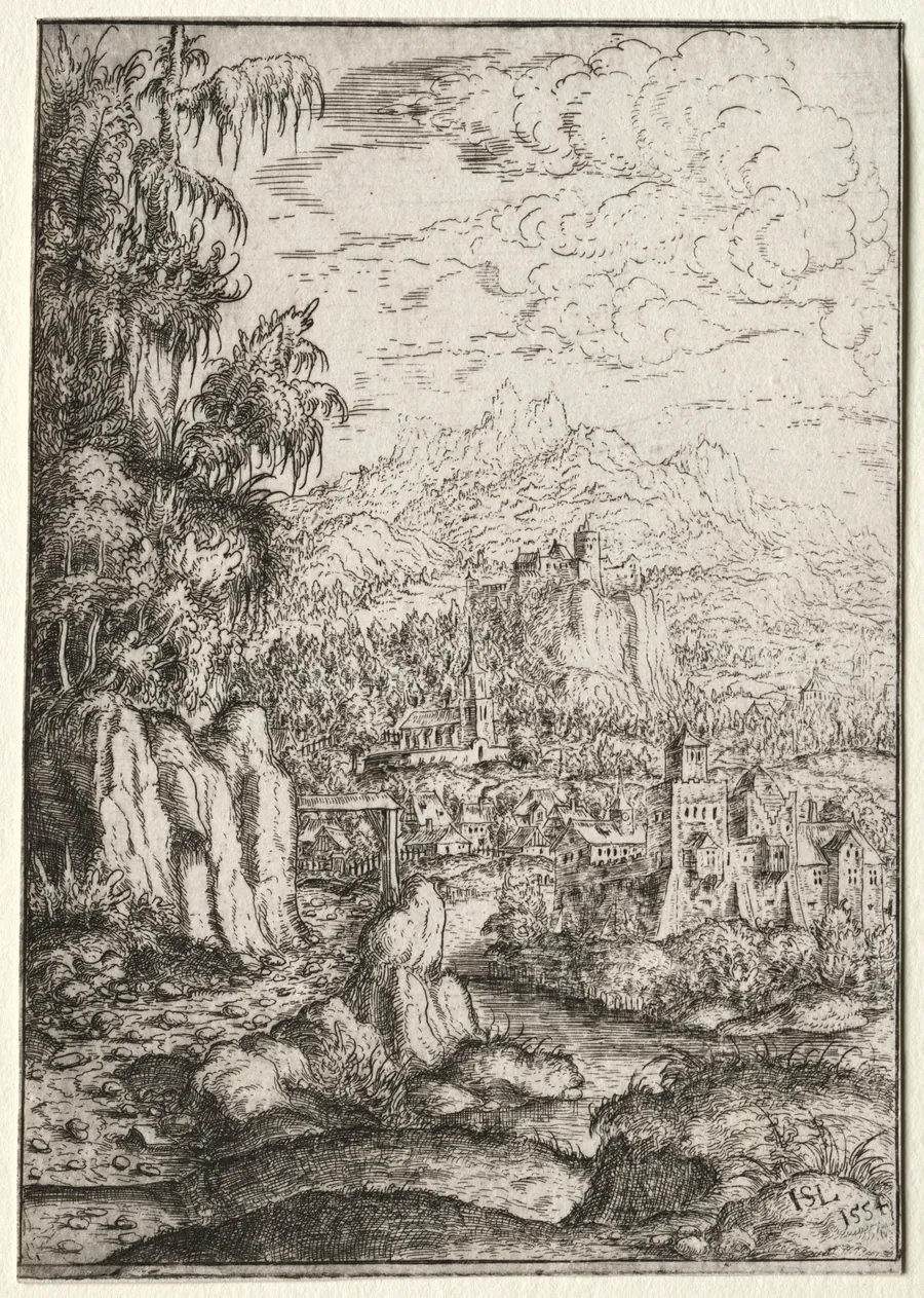 Landscape with a Road to a Castle on an Island in a River by Hanns Lautensack