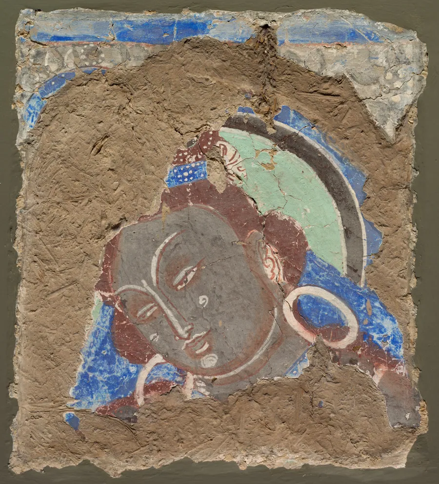 Fragment with a Head of Bodhisattva