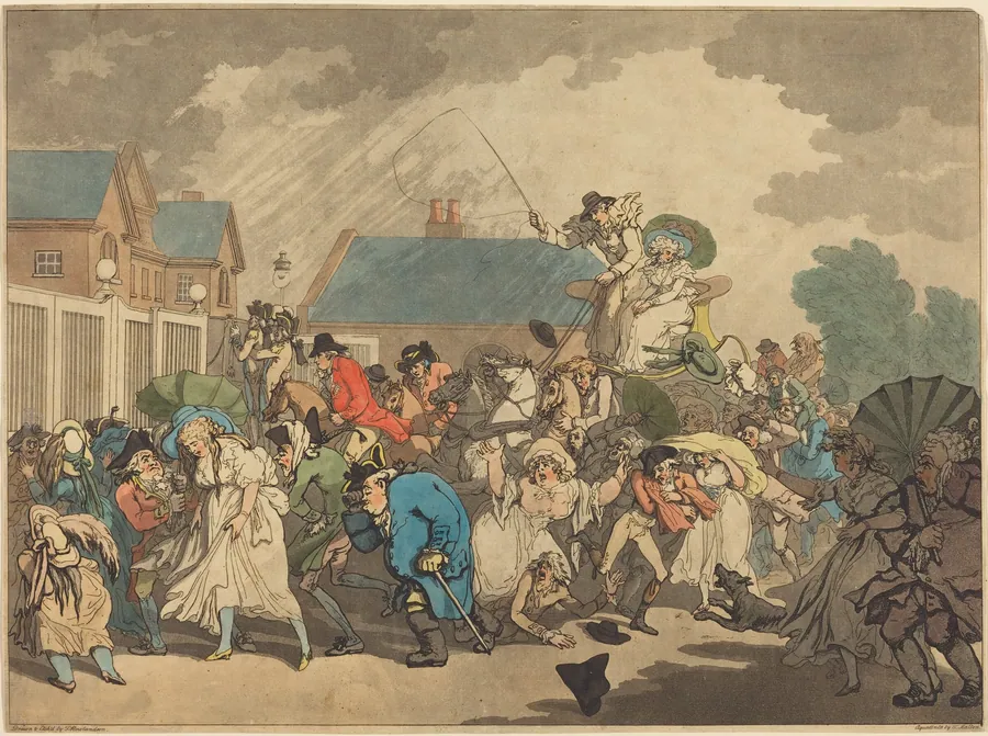 A Squall in Hyde Park by Thomas Rowlandson