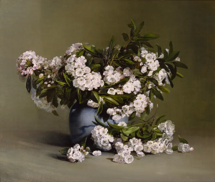 Mountain Laurel by Charles Ethan Porter, born Hartford, CT 1847-died Rockville, CT 1923