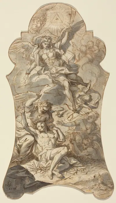 The Holy Angels Protecting a Hermit from Evils