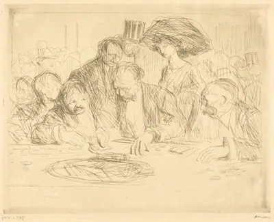 A la table de jeu (2e planche) (At the Gambling Table) (second plate)