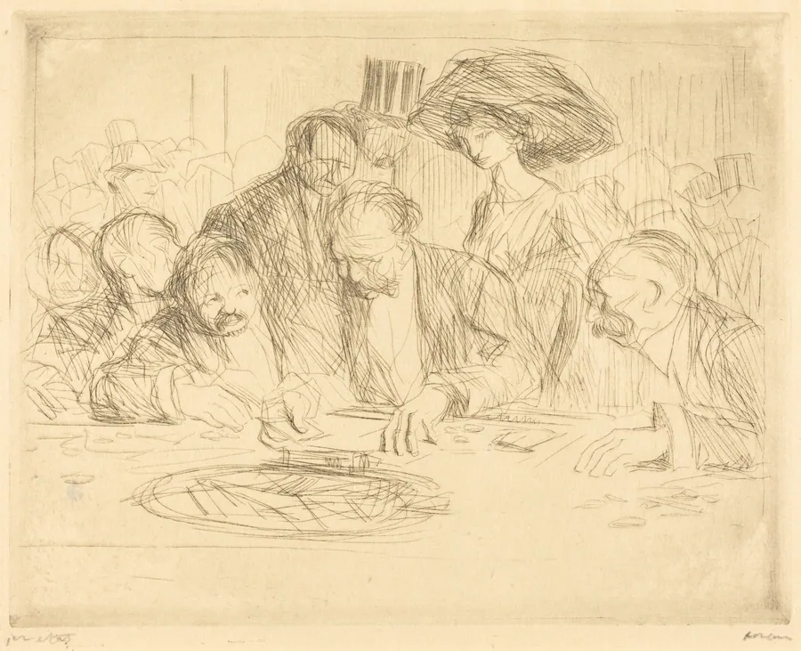A la table de jeu (2e planche) (At the Gambling Table) (second plate) by Jean-Louis Forain