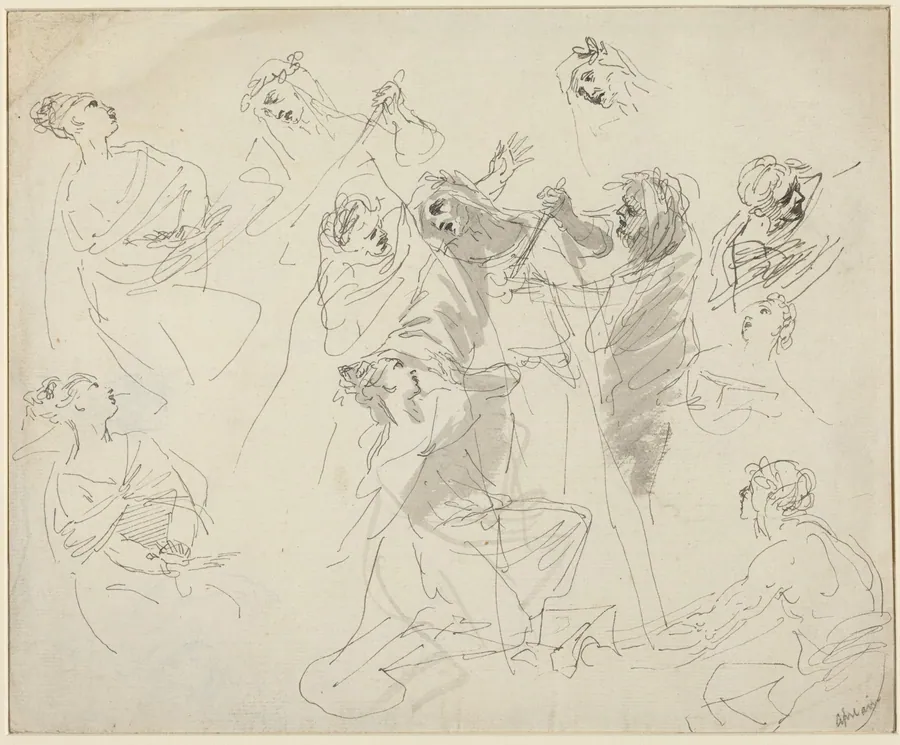 Figure Studies [recto] by Giovanni Battista Cipriani
