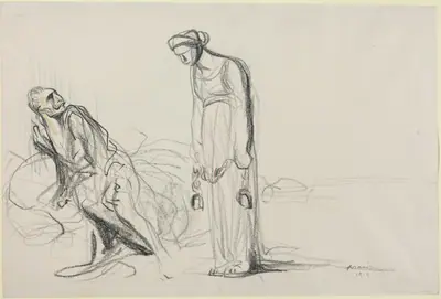 a) Fetters (recto); b) Sketch for Fetters (verso)