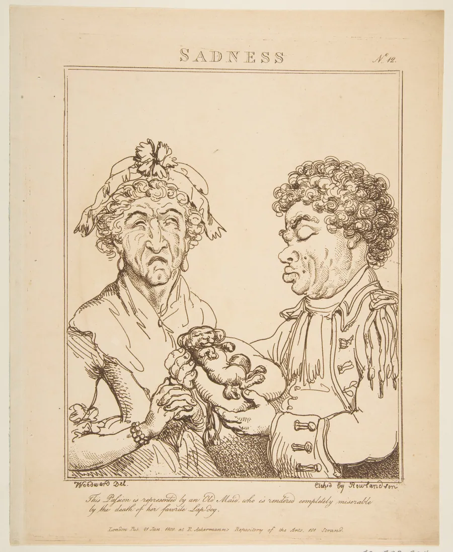 Sadness (Le Brun Travested, or Caricatures of the Passions) by George Murgatroyd Woodward