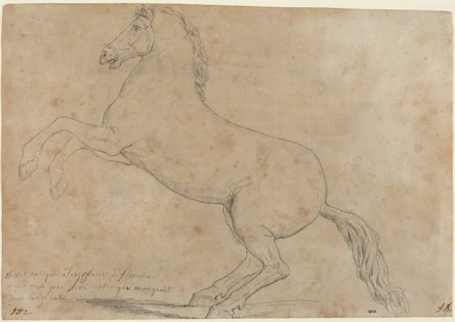 An Antique Sculpture of a Horse by Jacques-Louis David