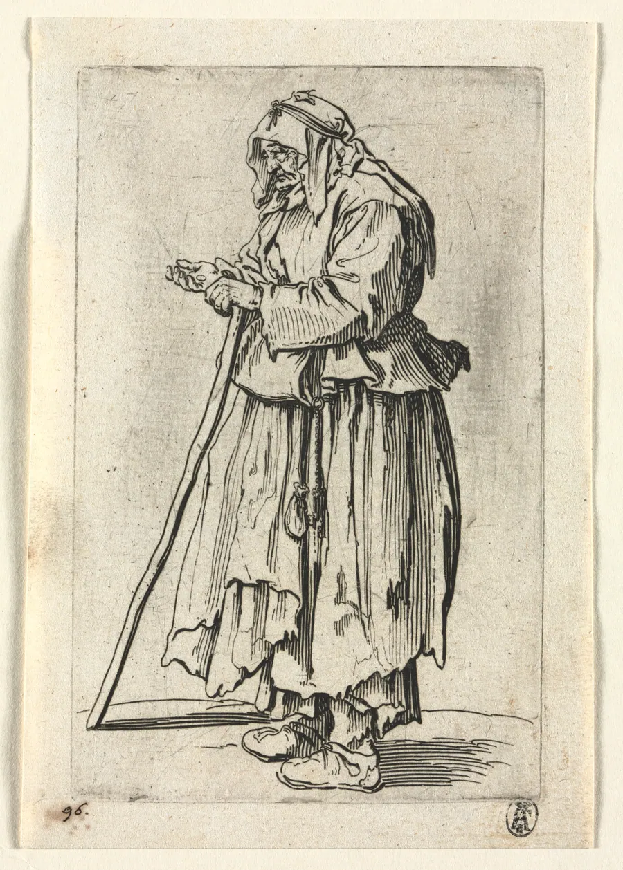 The Beggars: Beggar Woman Coming to Receive Alms by Jacques Callot