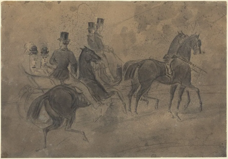 An Open Carriage by Constantin Guys