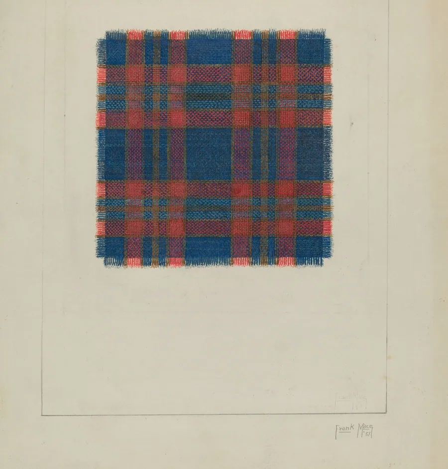 Plaid Homespun Coverlet by Frank J. Mace