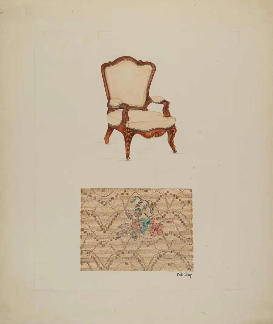 Chair and Tapestry by Edith Olney