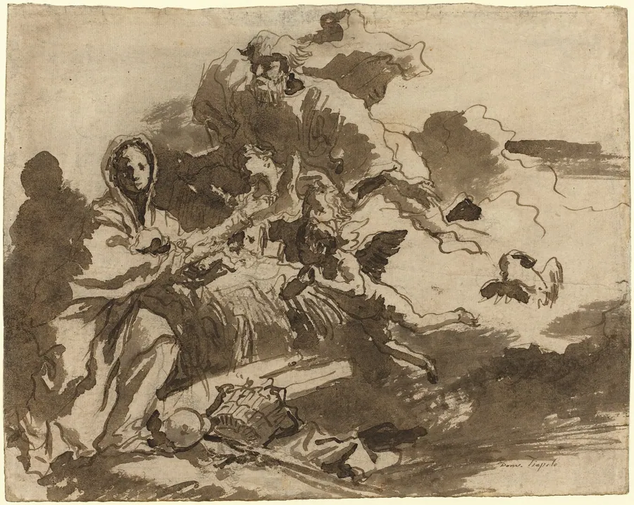God the Father and Angels Adoring the Madonna and Child [recto] by Giovanni Domenico Tiepolo