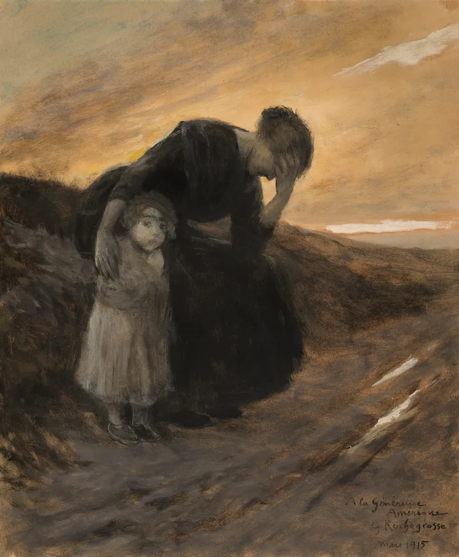 Refugees by Georges Antoine Rochegrosse, French, born Versailles, France 1859-died Al-Biar, Algeria 1938