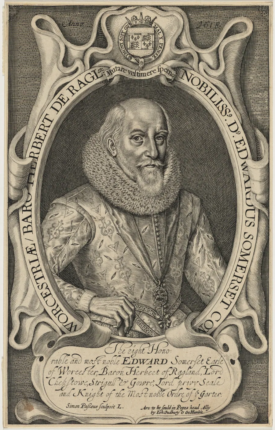 Edward Somerset, Fourth Earl of Worcester by Simon van de Passe