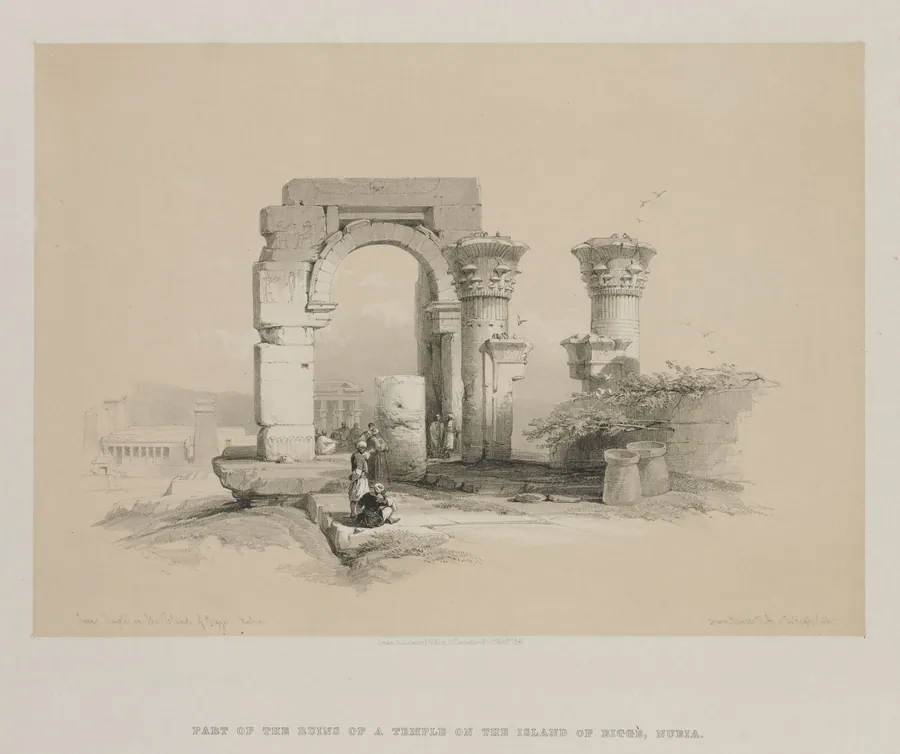 Egypt and Nubia, Volume II: Ruins - Temple on the Island of Biggeh, Nubia by Louis Haghe