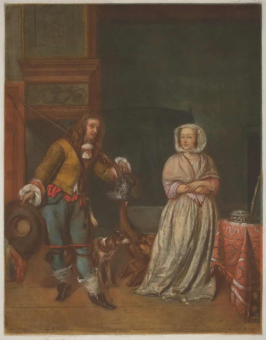 Huntsman Visiting a Lady by Carlo Lasinio