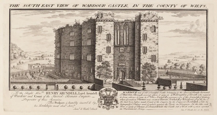 The South-East View of Brough-Castle, in the County of Westmorland by Samuel Buck
