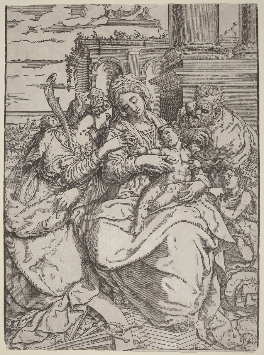 Madonna and Child with Saint Catherine by Giovanni Gallo