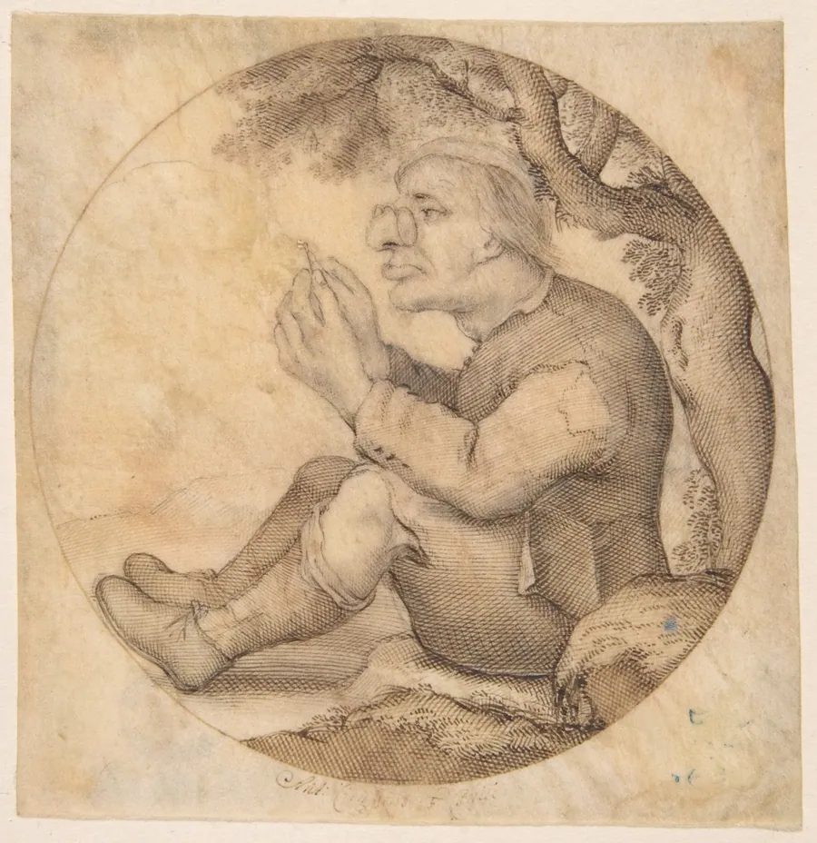 Old Man Facing Left, Wearing Glasses and Threading a Needle by Anton Crussens