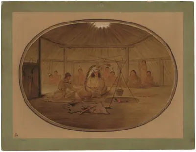 Catlin Feasted by the Mandan Chief