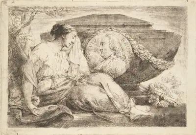 Love Mourns at the Tomb of Preacher Bruhn (Am Grabmal des predigers Bruhn trauert die eheliche Liebe)